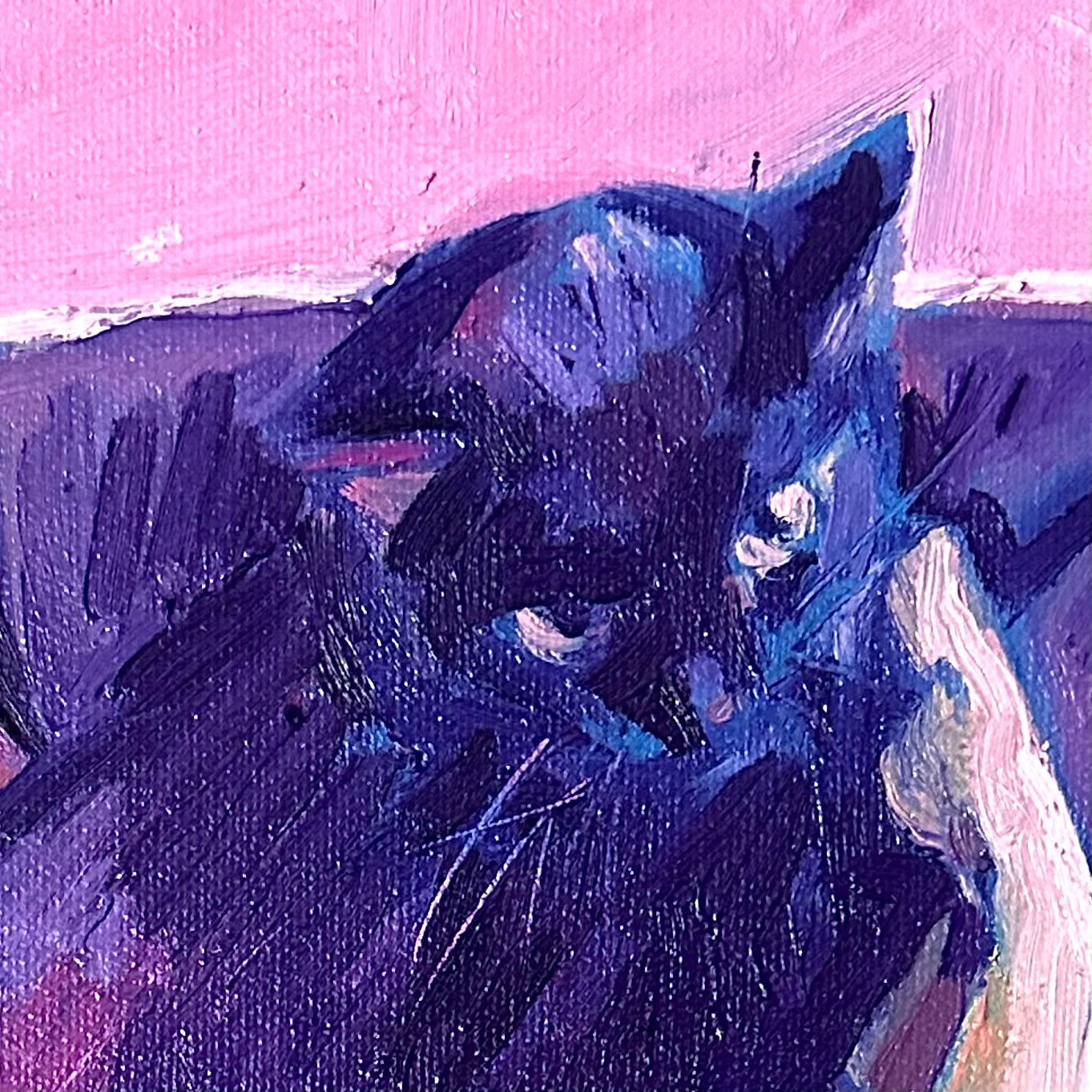 Bobbi in a Box - 16 inch oil on round canvas