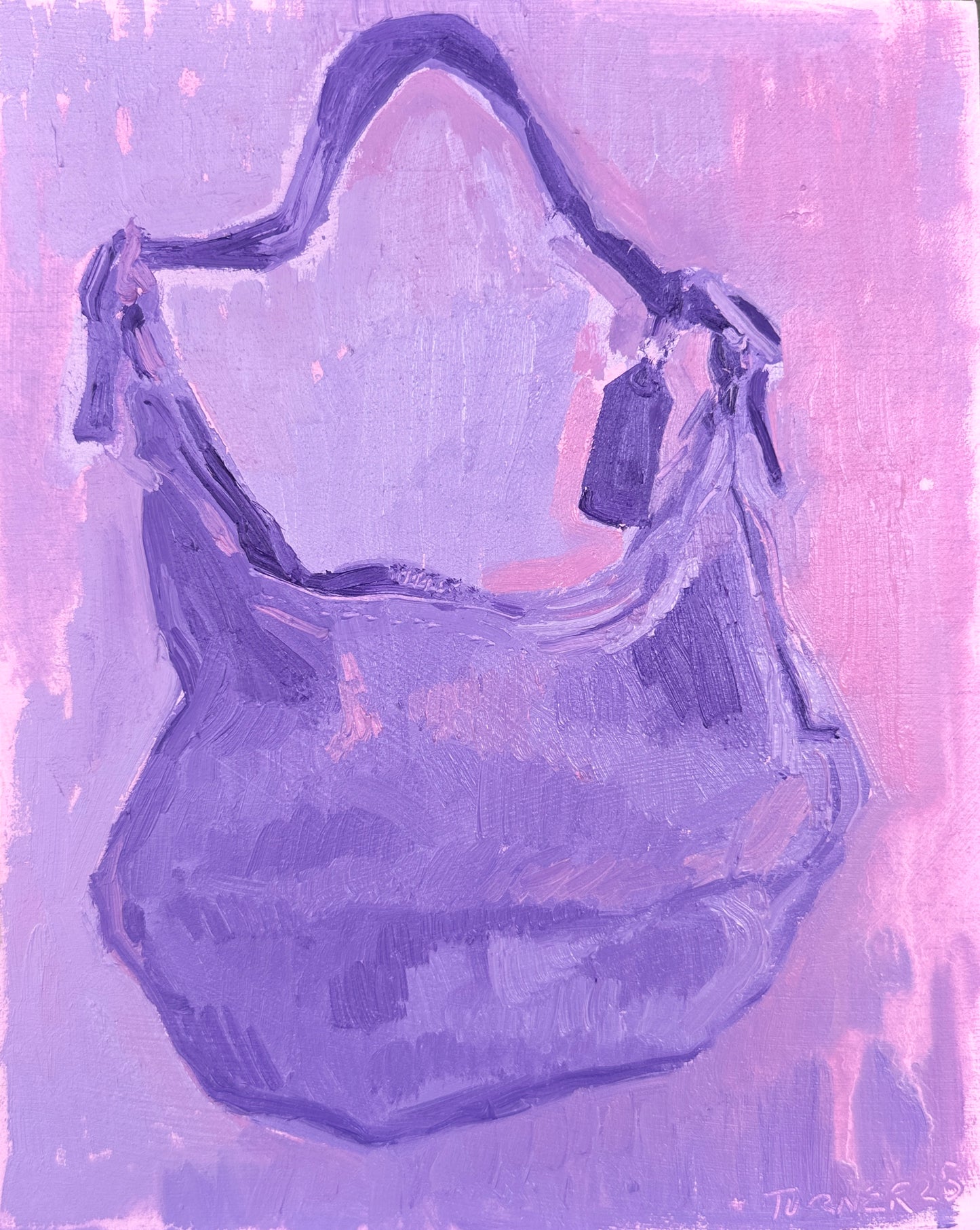 The Bag That Looked Better Online - 10 x 8 inch original oil on panel