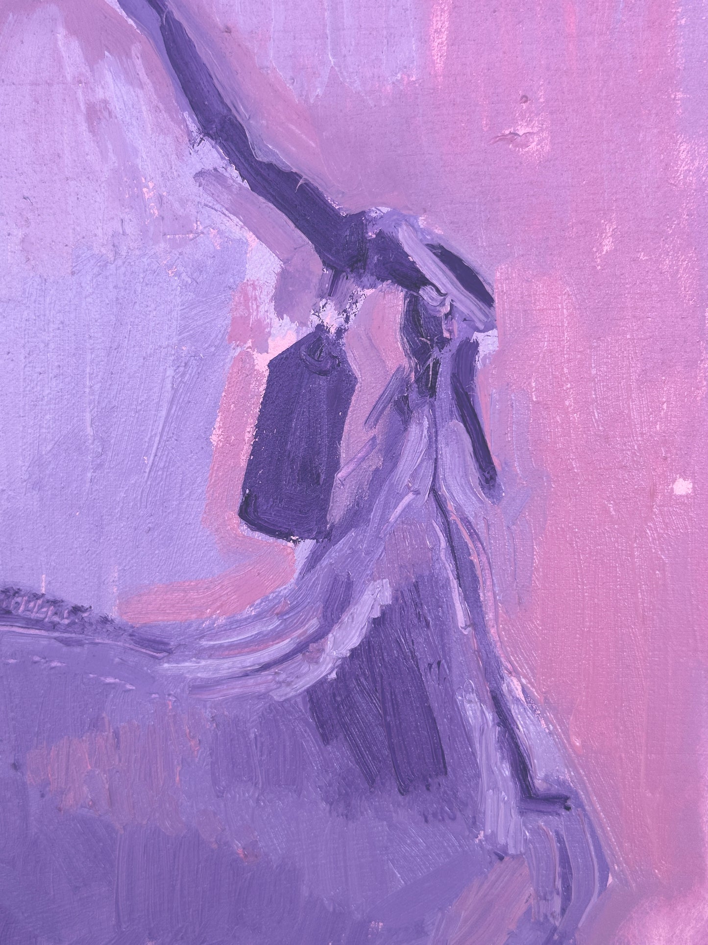 The Bag That Looked Better Online - 10 x 8 inch original oil on panel