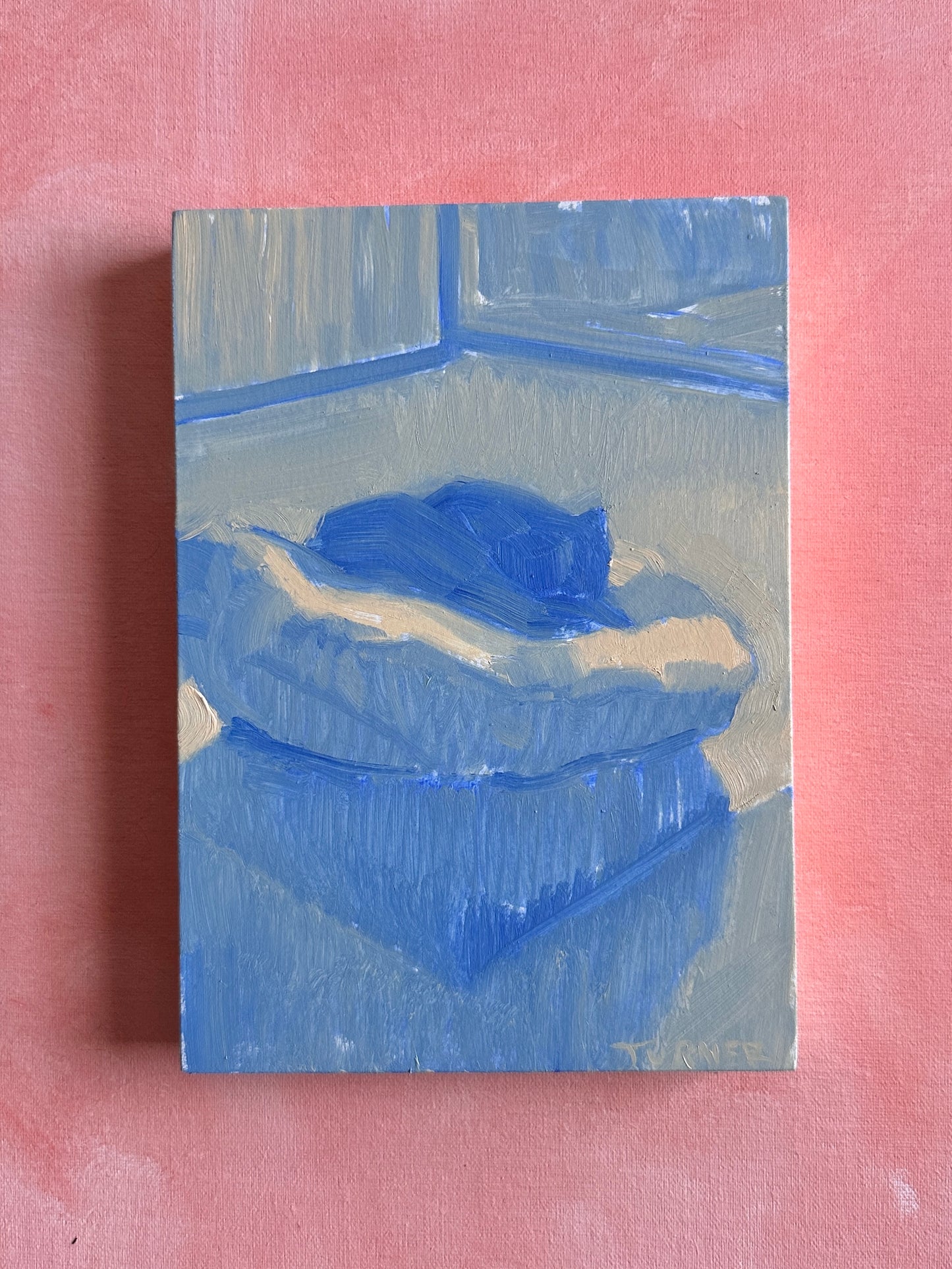 Study of Bobbi Sleeping - 7 x 5 inch original oil painting on panel