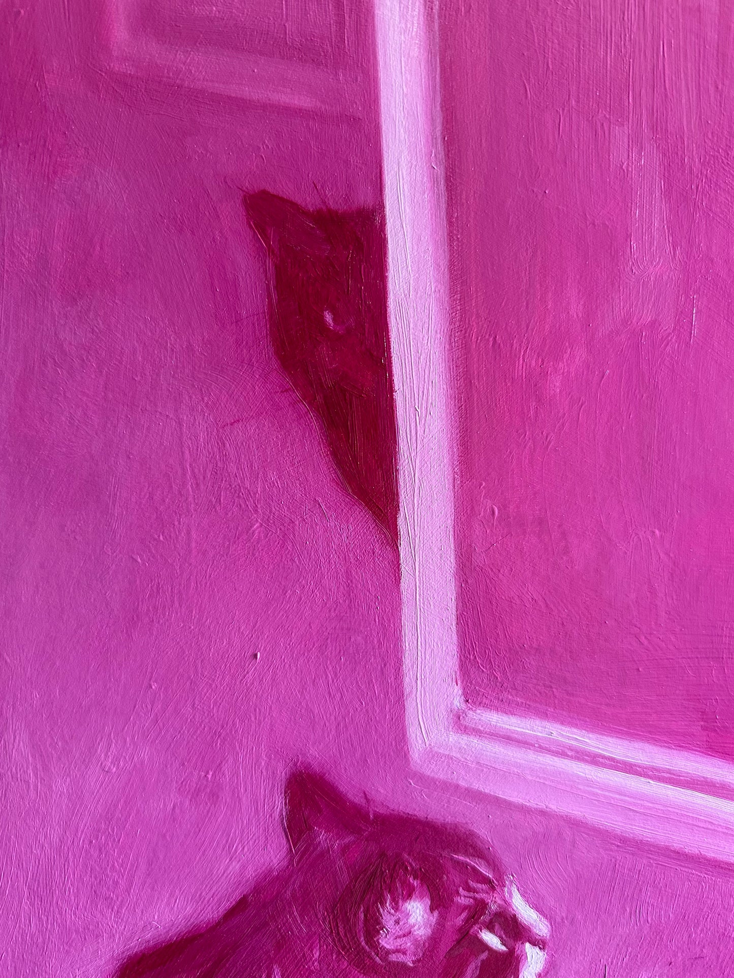 Portrait of Tina in Magenta - original 24 x 18 inch oil on panel