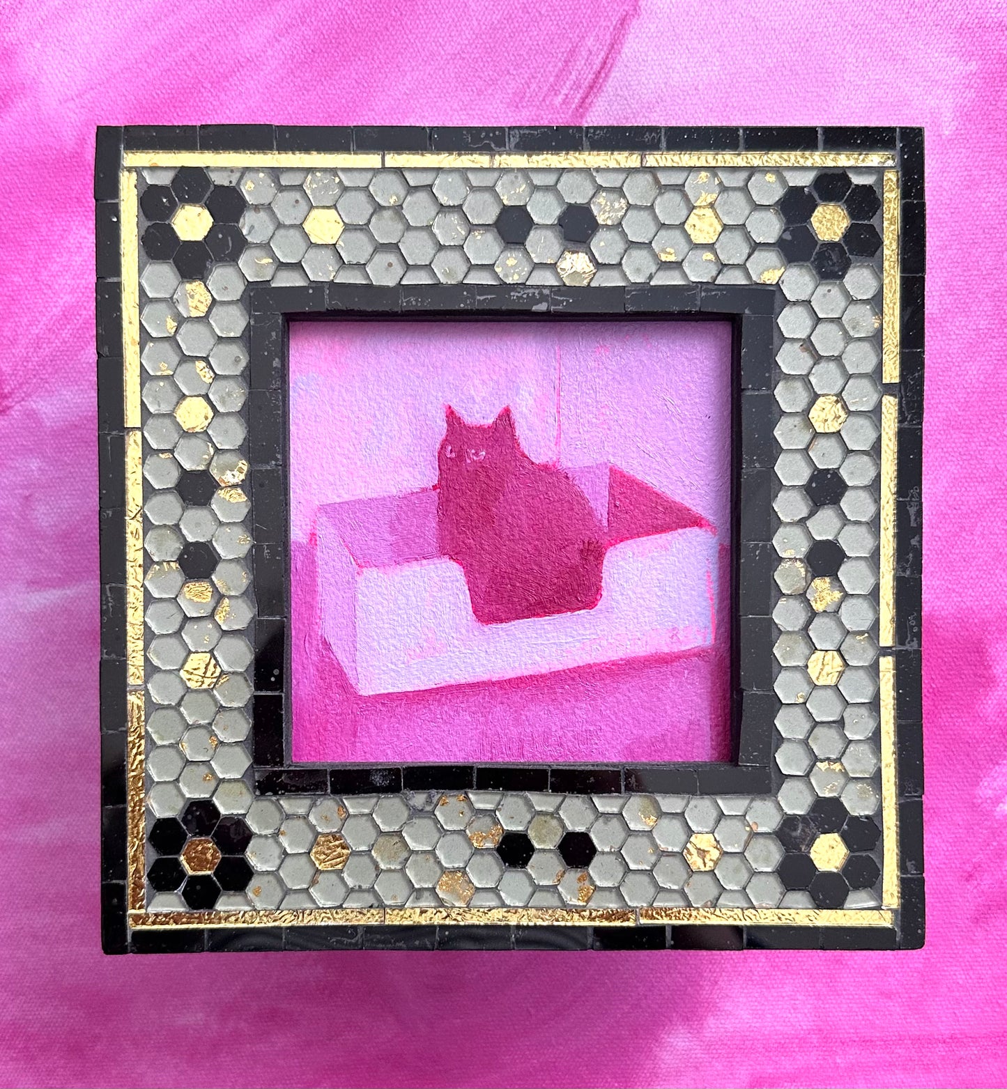 Tina in a Box - framed mini original oil painting