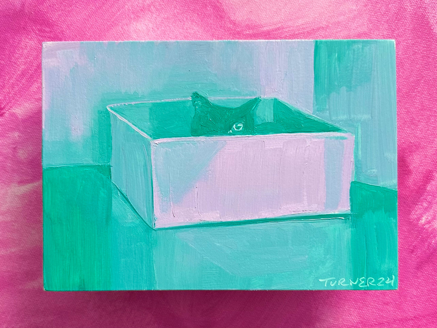 Custom Pet Portrait Color Study - oil painting on panel