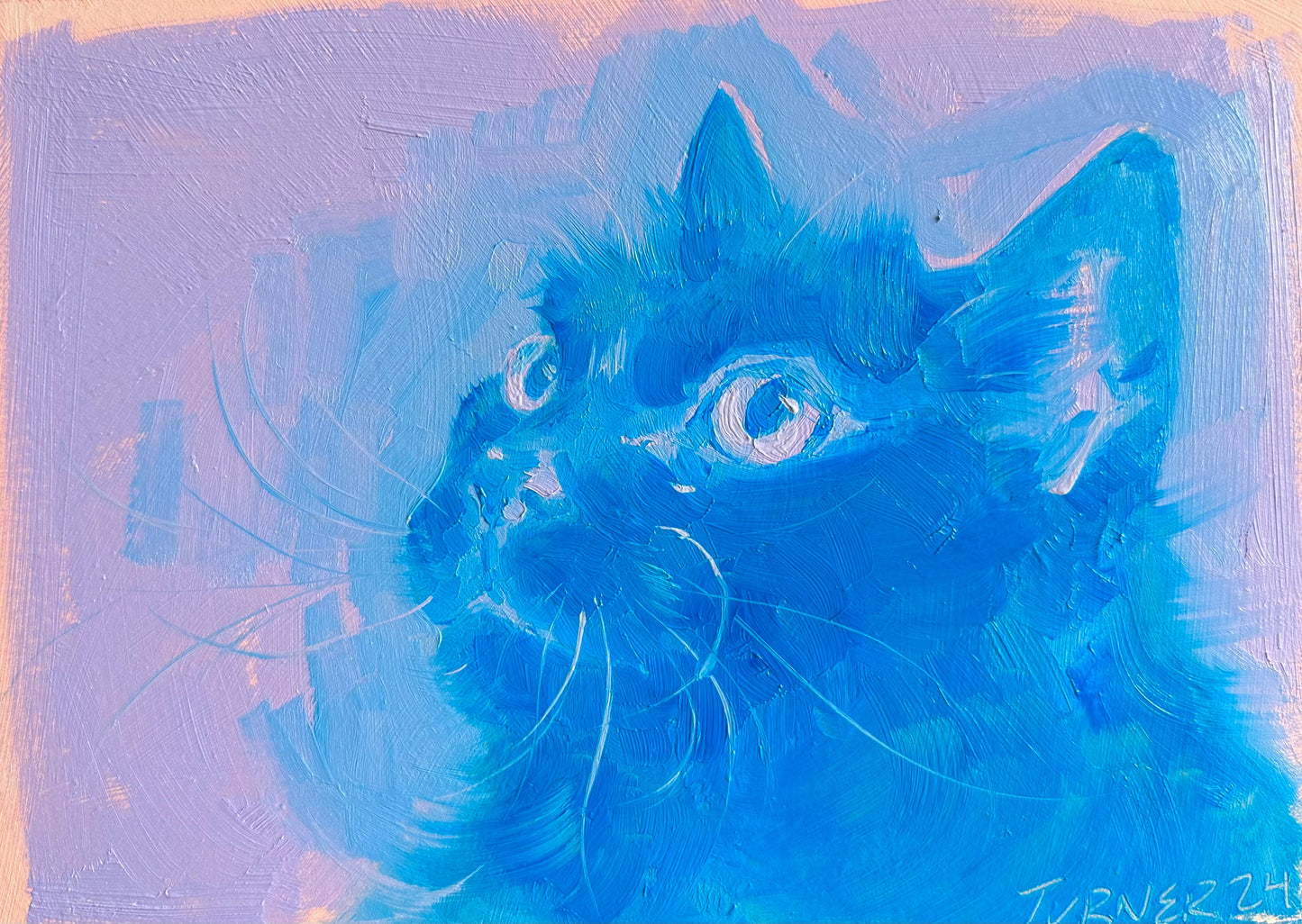 Custom Pet Portrait Color Study - oil painting on panel