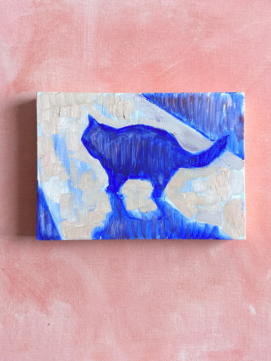 Study of Tina in Blue - 5 x 7 inch original oil painting on panel