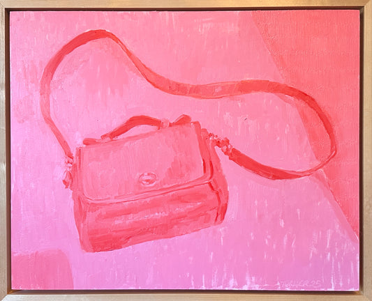 The Bag I Picked Up From the Thrift Store - framed 20 x 16 inch original oil on panel