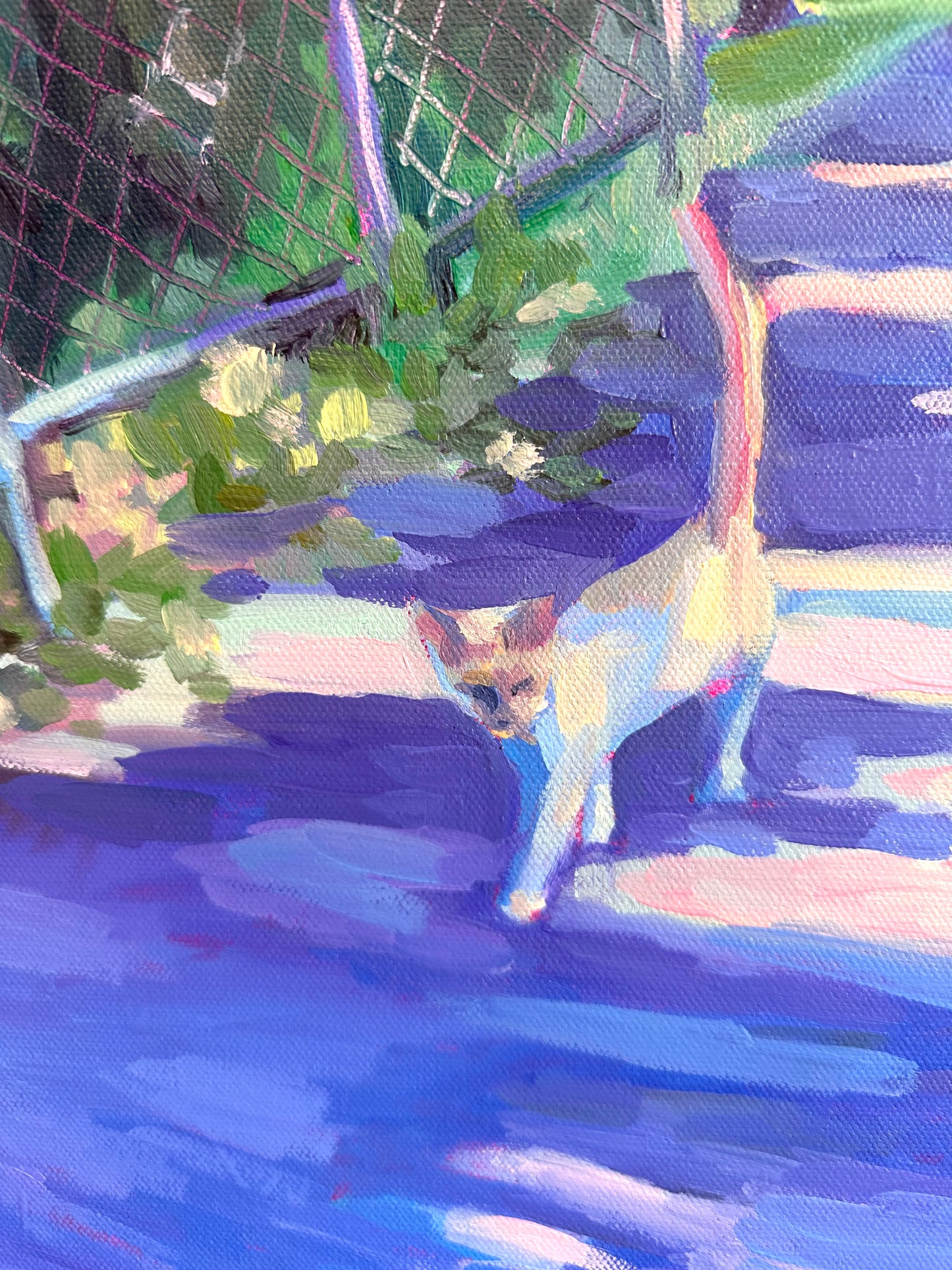 Cat Walk - 20 x 10 inch original oil on canvas