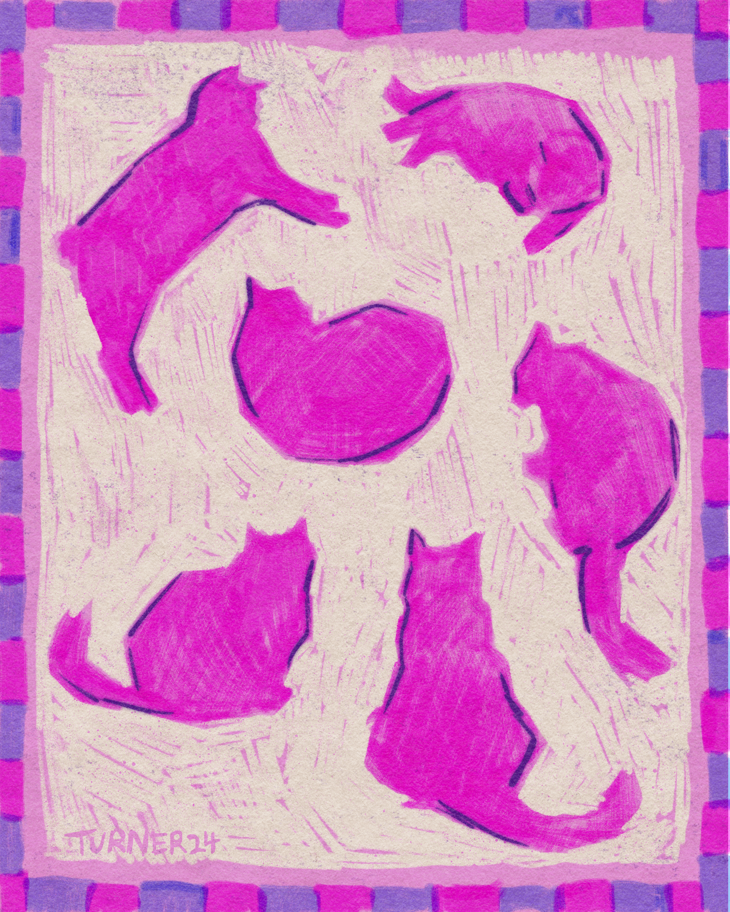What Are The Cats Up To? - 10 x 8 inch Borderless Fine Art Giclee Print