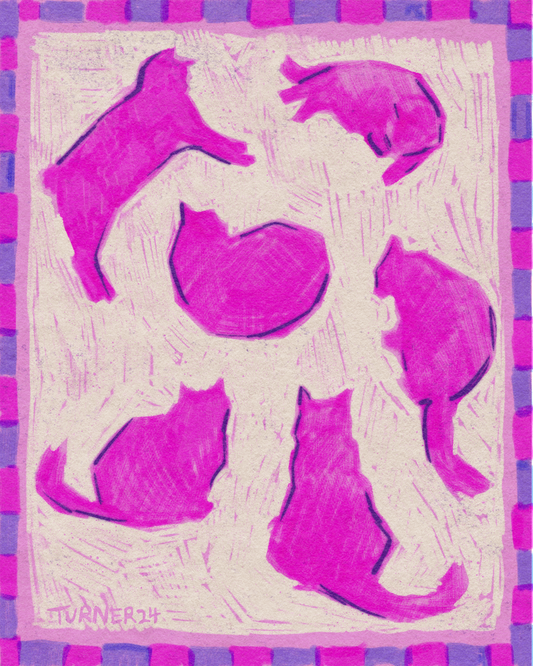 What Are The Cats Up To? - 10 x 8 inch Borderless Fine Art Giclee Print