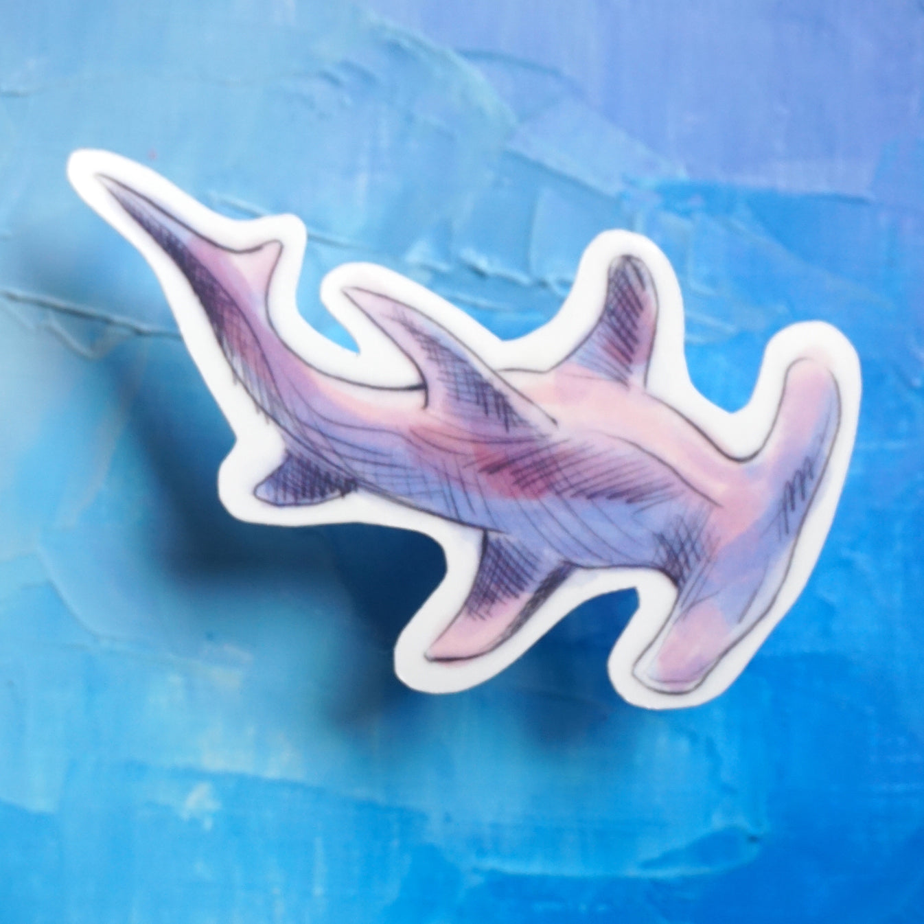 Hammerhead Shark - Glossy Vinyl Sticker – Tanya Turner Art