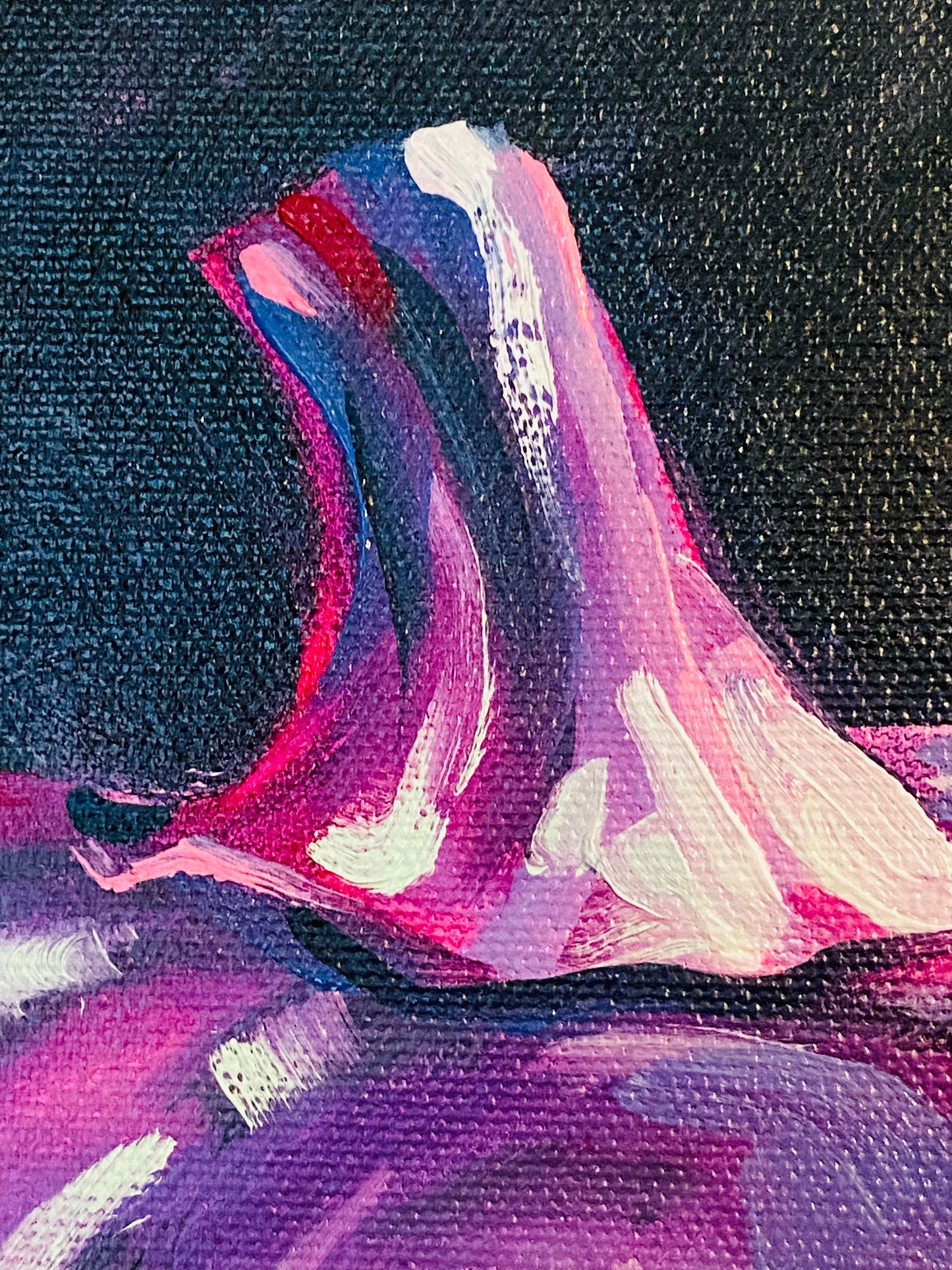 Violet Pumpkin, original 16 x 16 inch oil painting on canvas