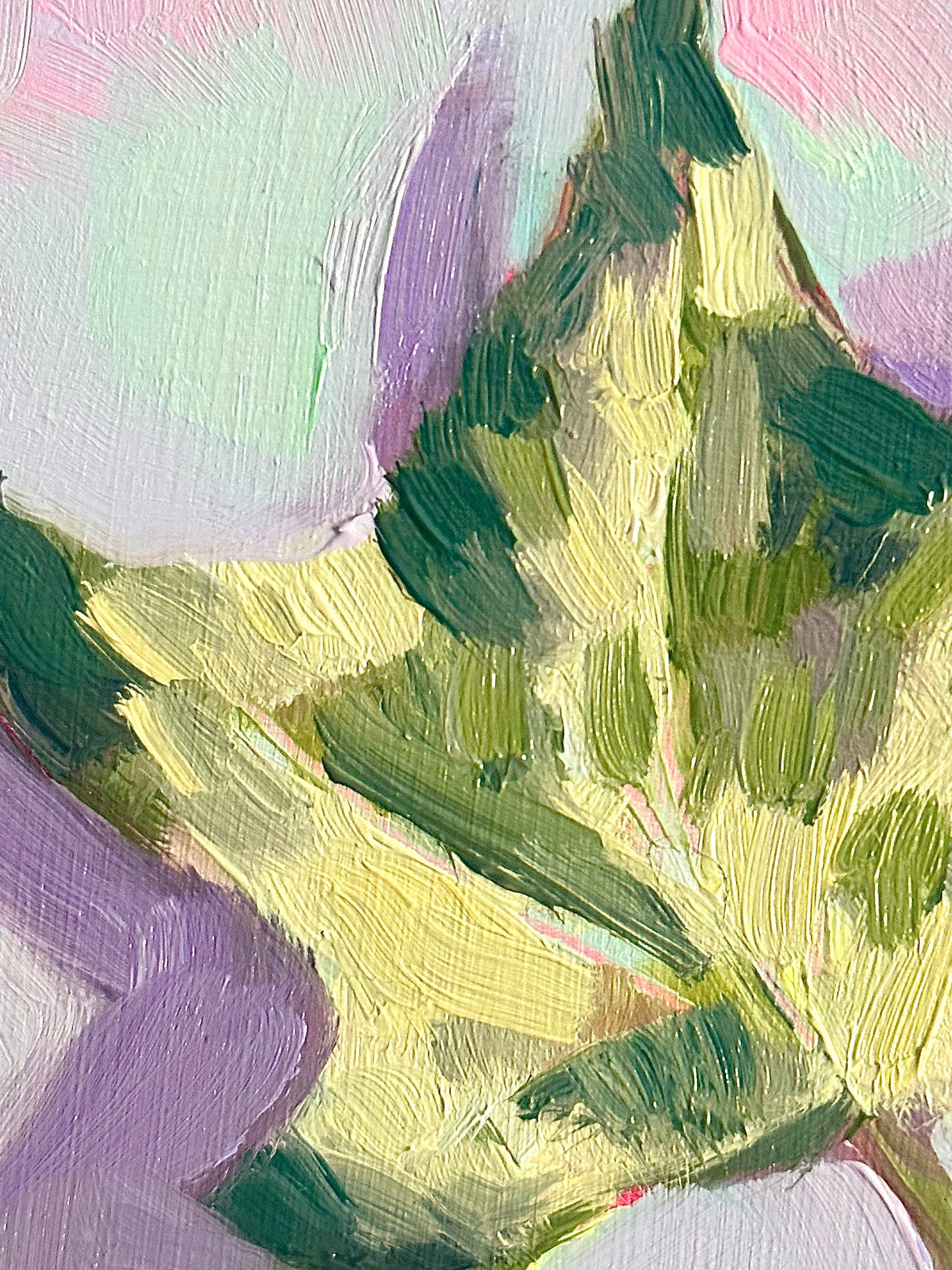 Leaf #1, 7 x 5 inch original oil painting on panel
