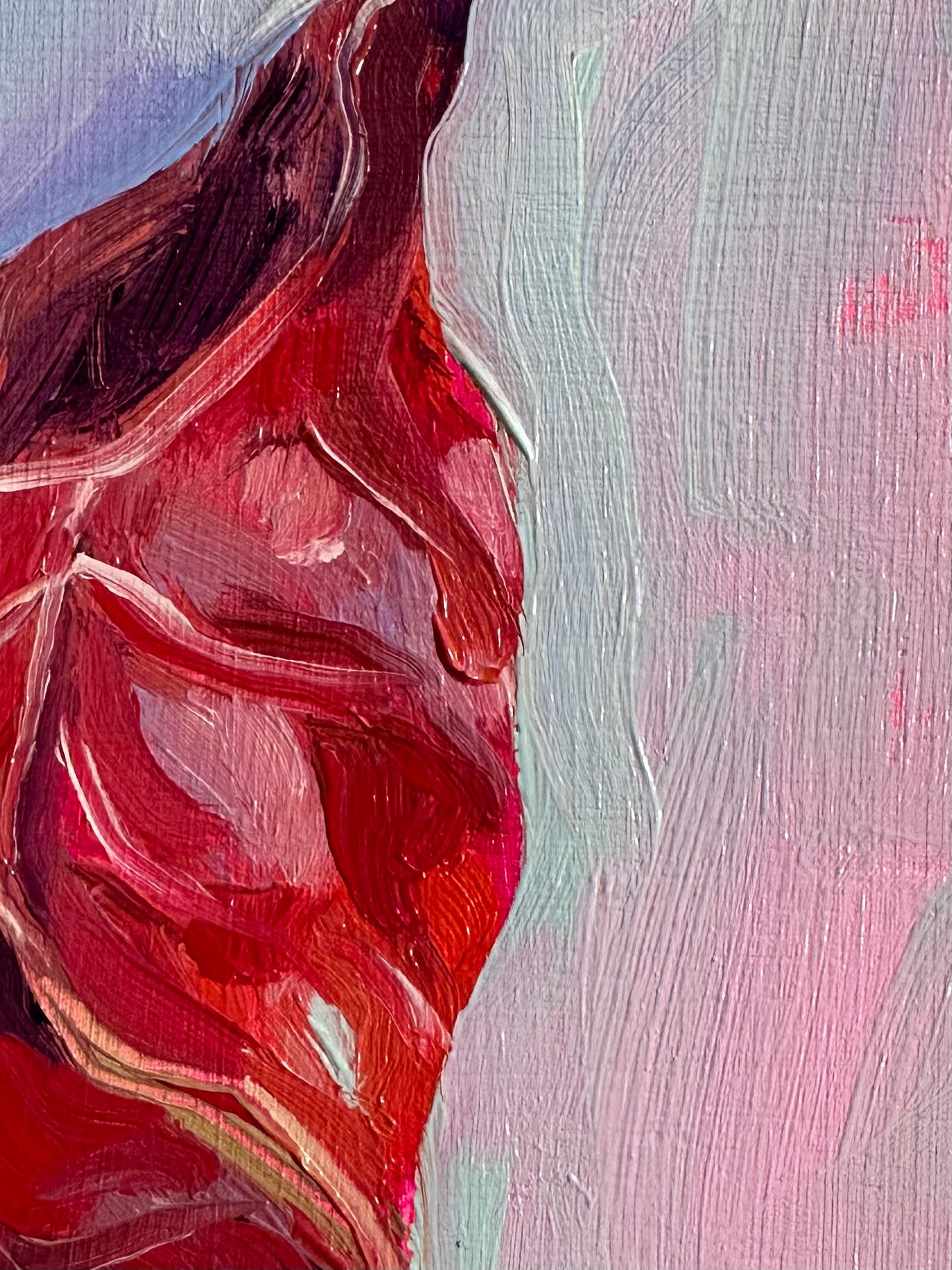 Leaf #3, 7 x 5 inch original oil painting on panel