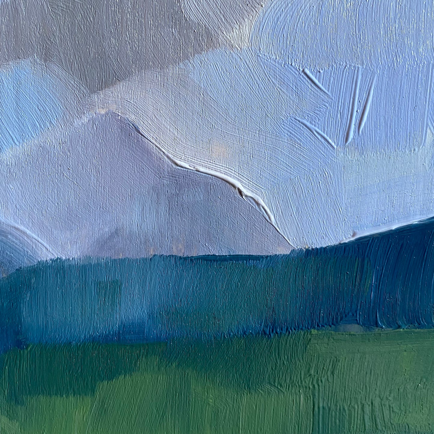 Glacier, original 6 x 6 inch oil painting on wood panel