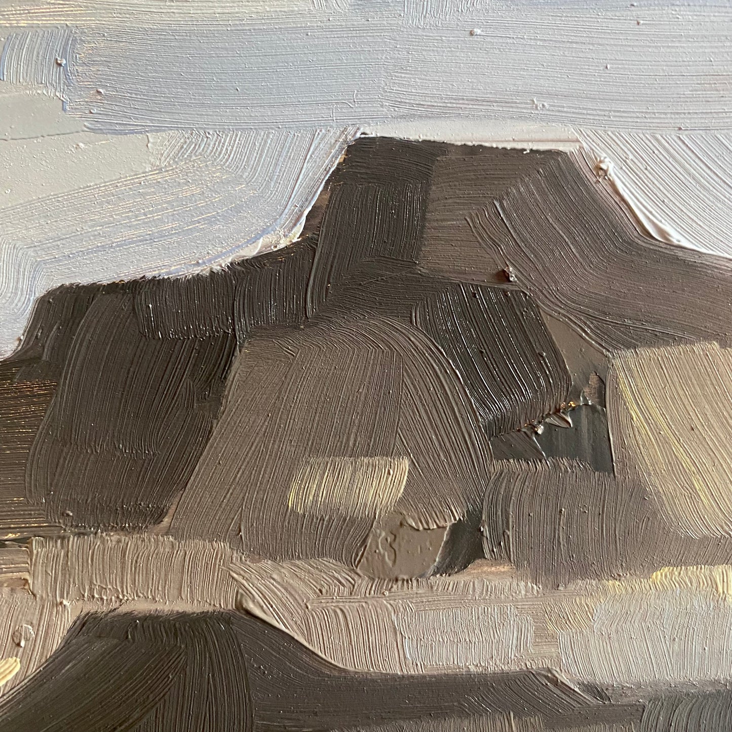 Badlands, original 6 x 6 inch oil painting on wood panel