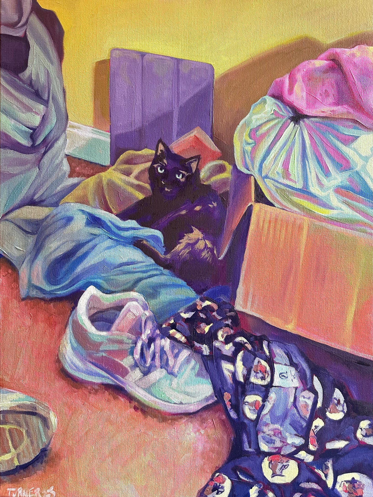 Comfort in the Clutter - original 24 x 18 inch oil on canvas