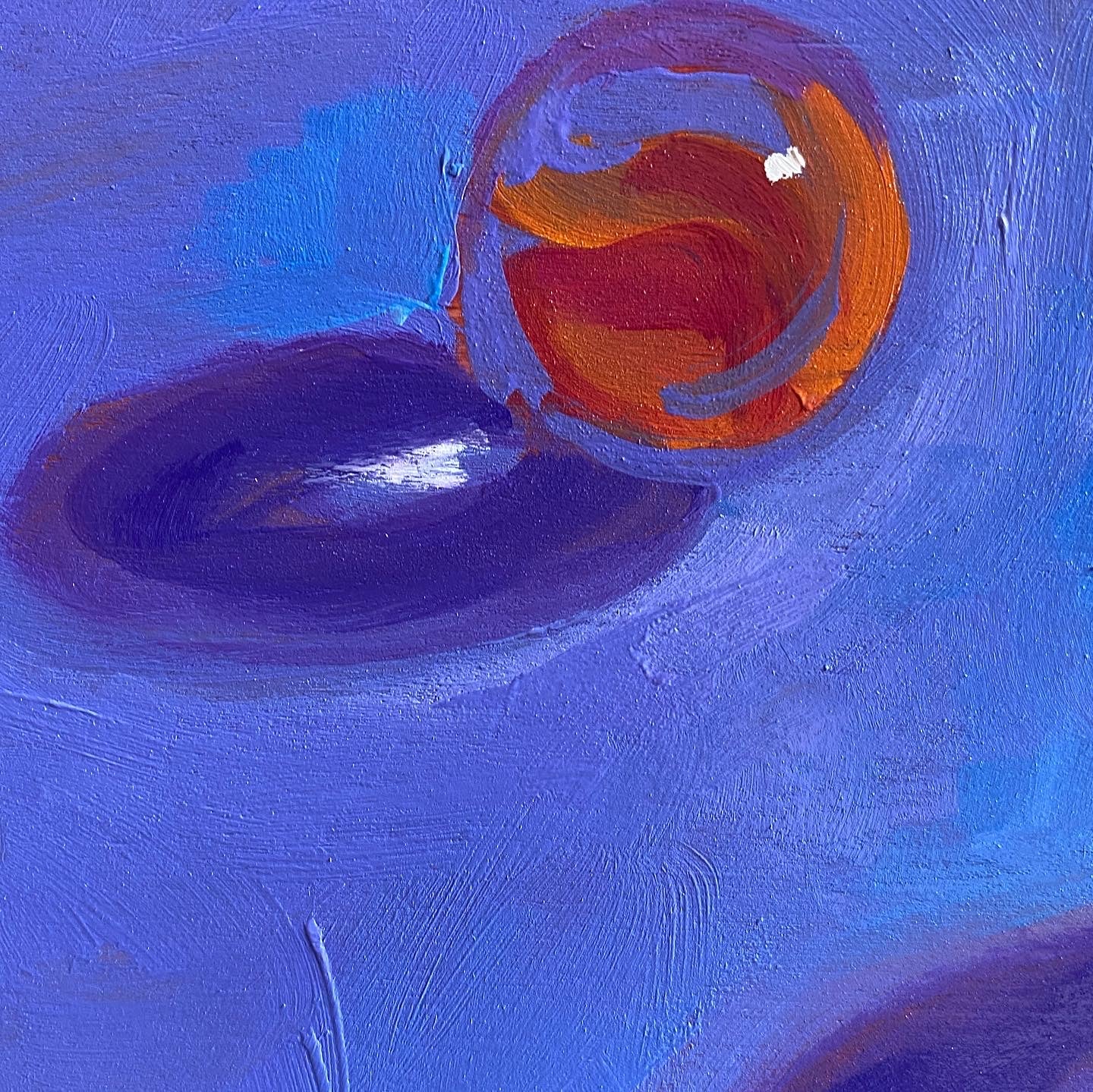 Lost my Marbles, original 12 x 12 inch oil on wood panel