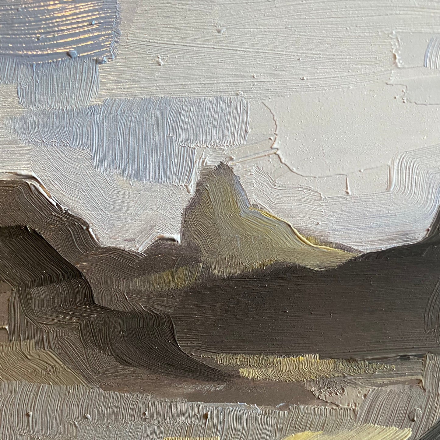 Badlands, original 6 x 6 inch oil painting on wood panel
