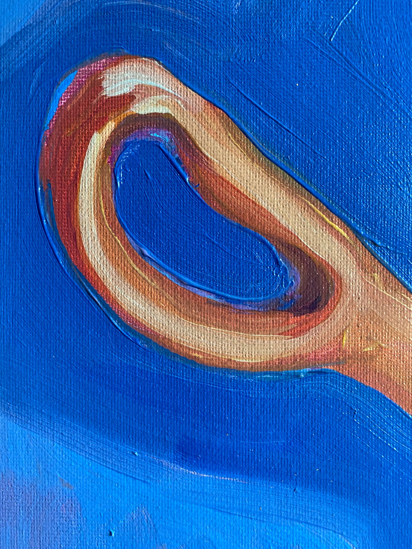 Scissors, original 14 x 10.5 inch oil painting on unstretched canvas