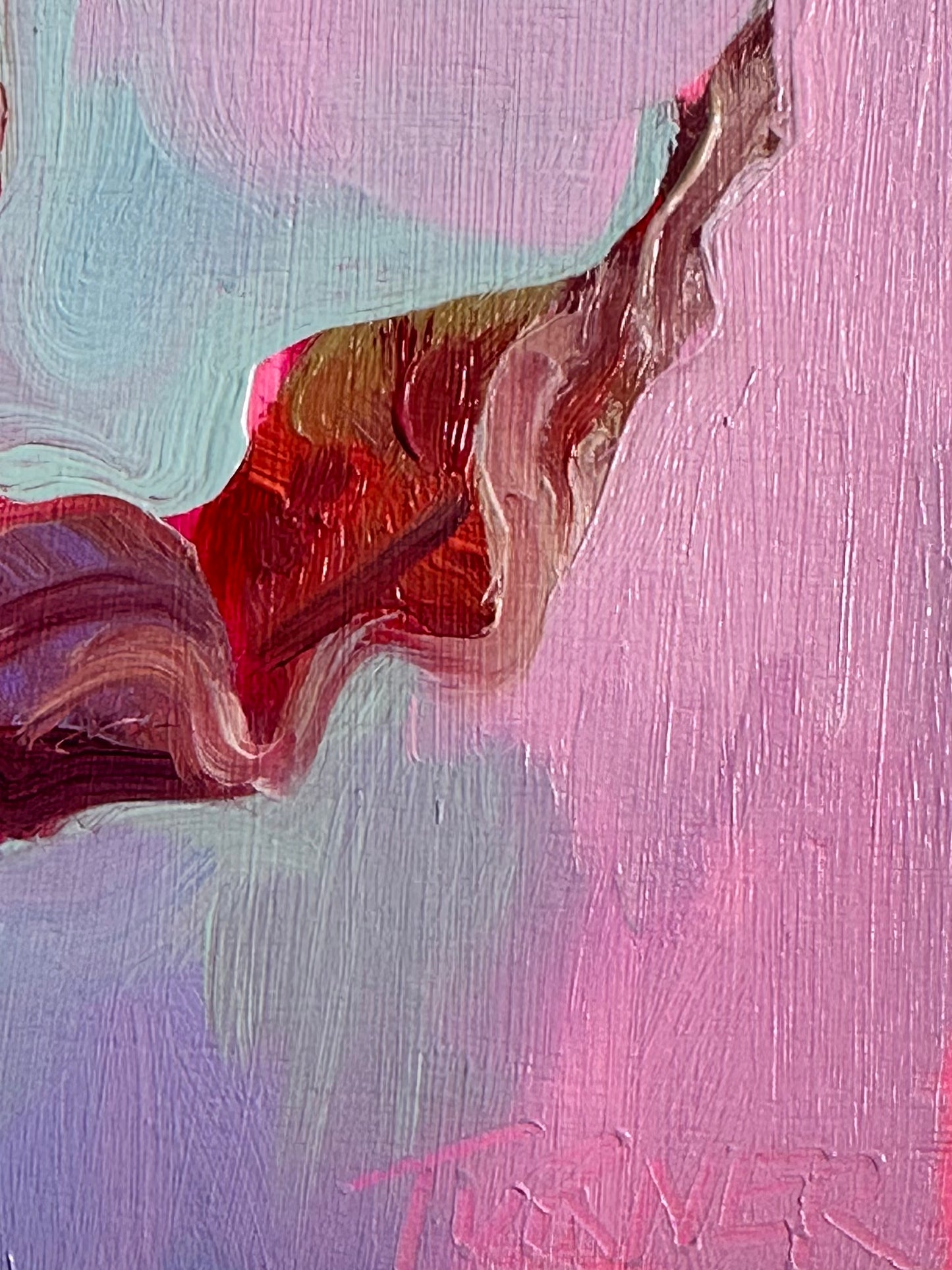Leaf #3, 7 x 5 inch original oil painting on panel