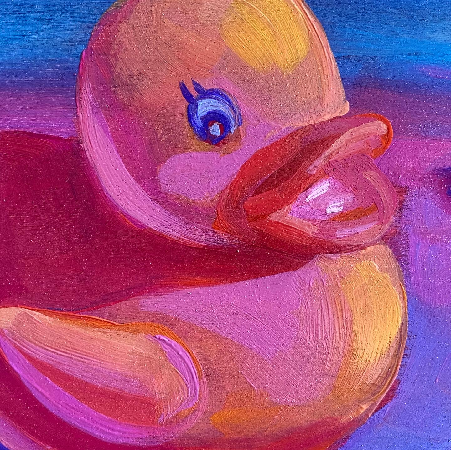 Lost my Marbles, original 12 x 12 inch oil on wood panel
