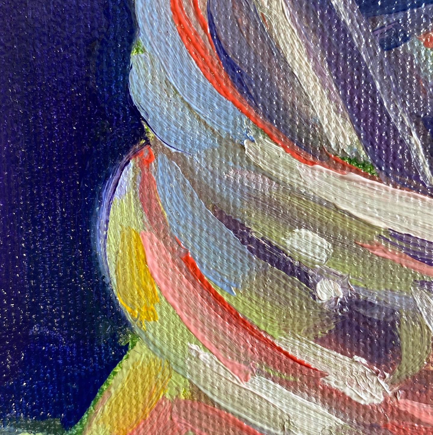 Strawberry Milk, original 16 x 16 inch oil painting on canvas