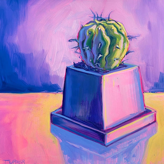 Standoffish, original 12 x 12 inch oil on wood panel