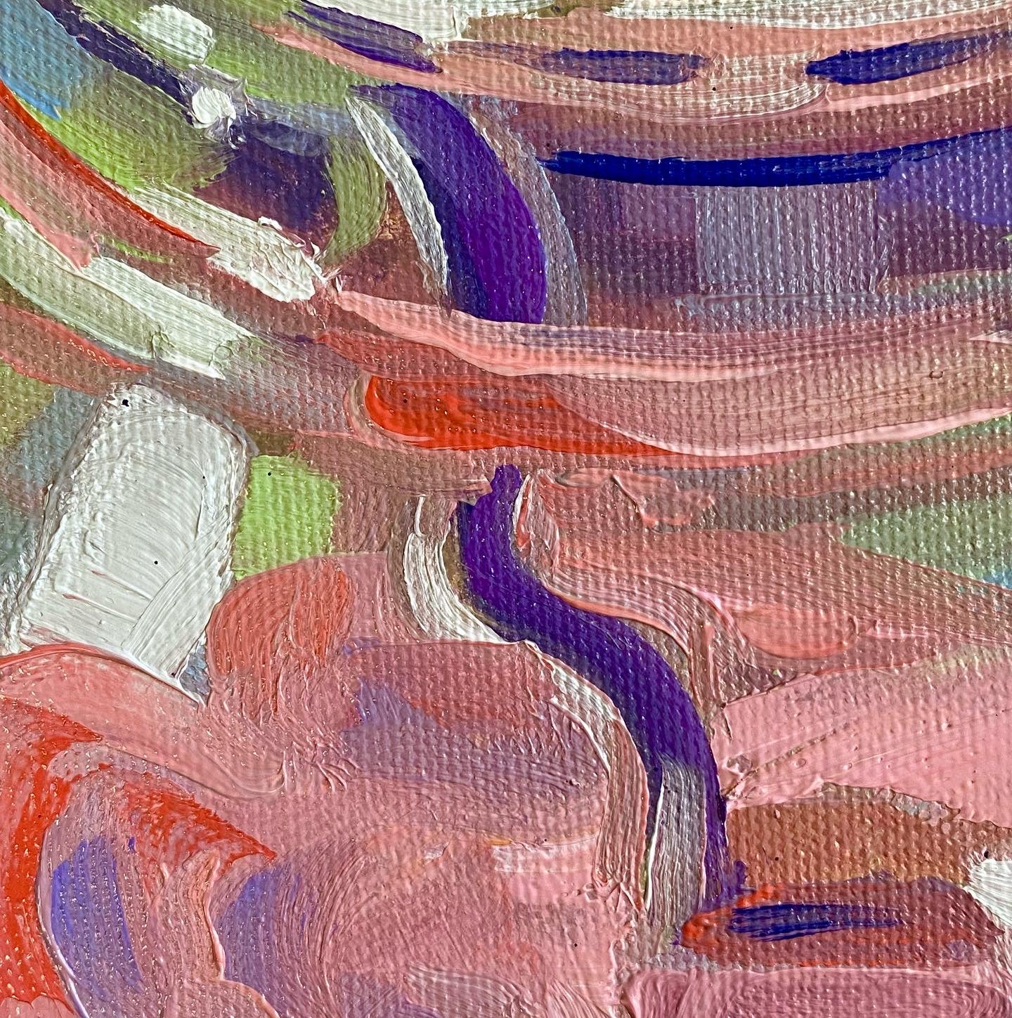 Strawberry Milk, original 16 x 16 inch oil painting on canvas