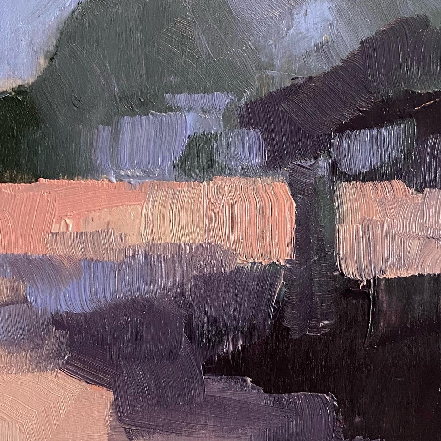Yosemite, original 6 x 6 inch oil painting on wood panel