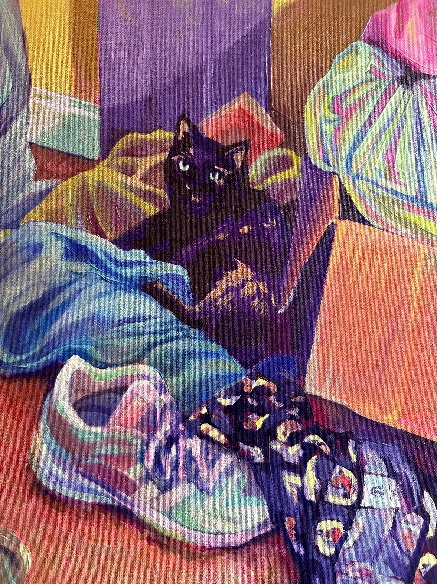 Comfort in the Clutter - original 24 x 18 inch oil on canvas