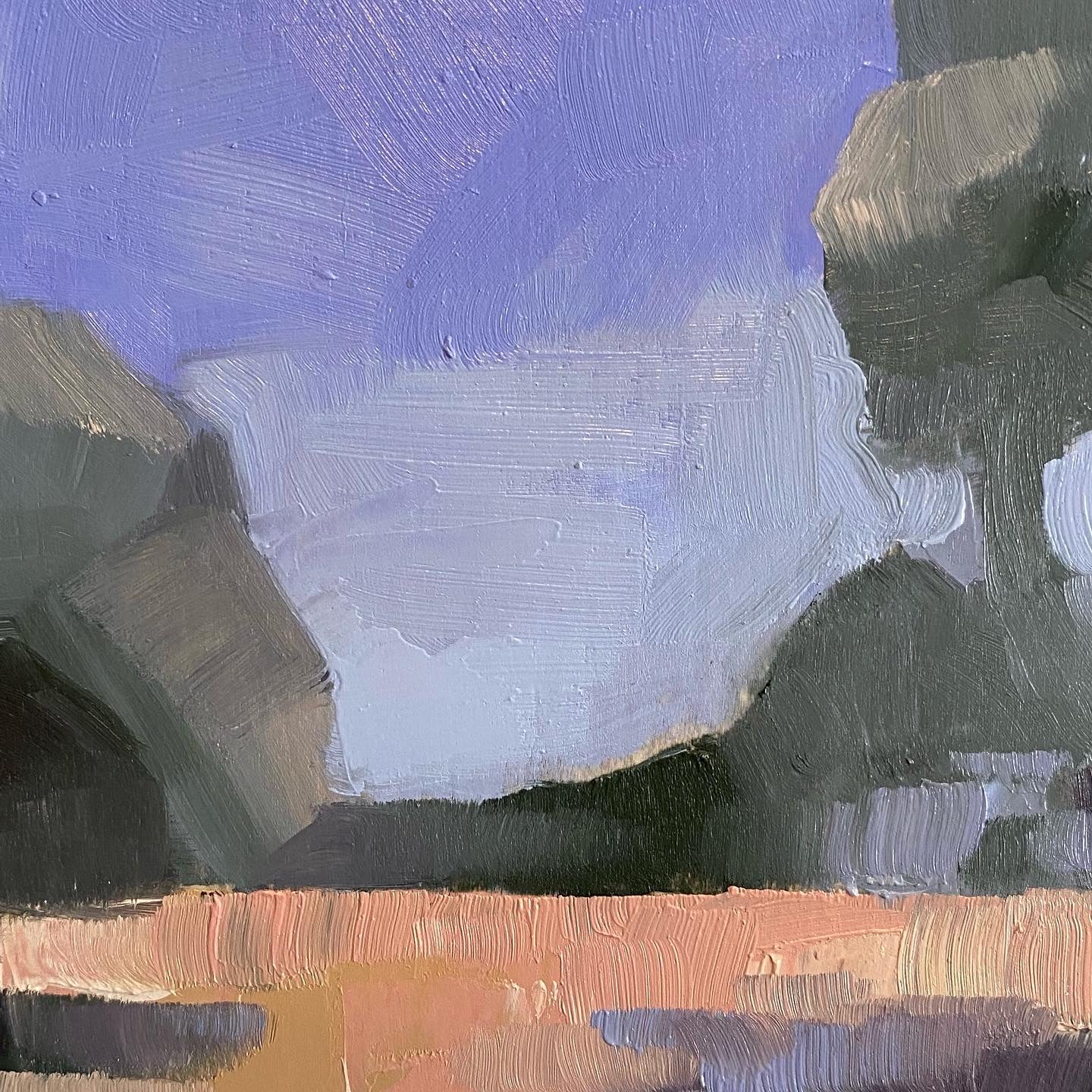 Yosemite, original 6 x 6 inch oil painting on wood panel