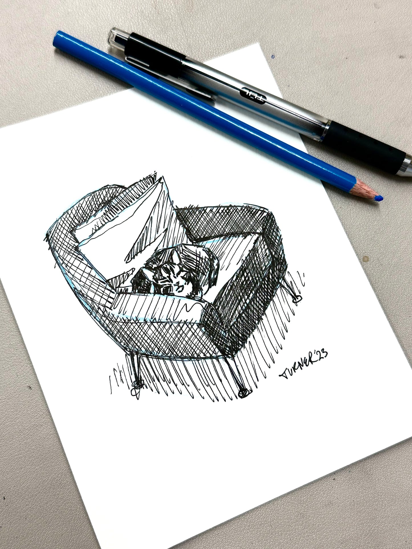 Everyday Judgment, original 5 x 7 inch ink drawing