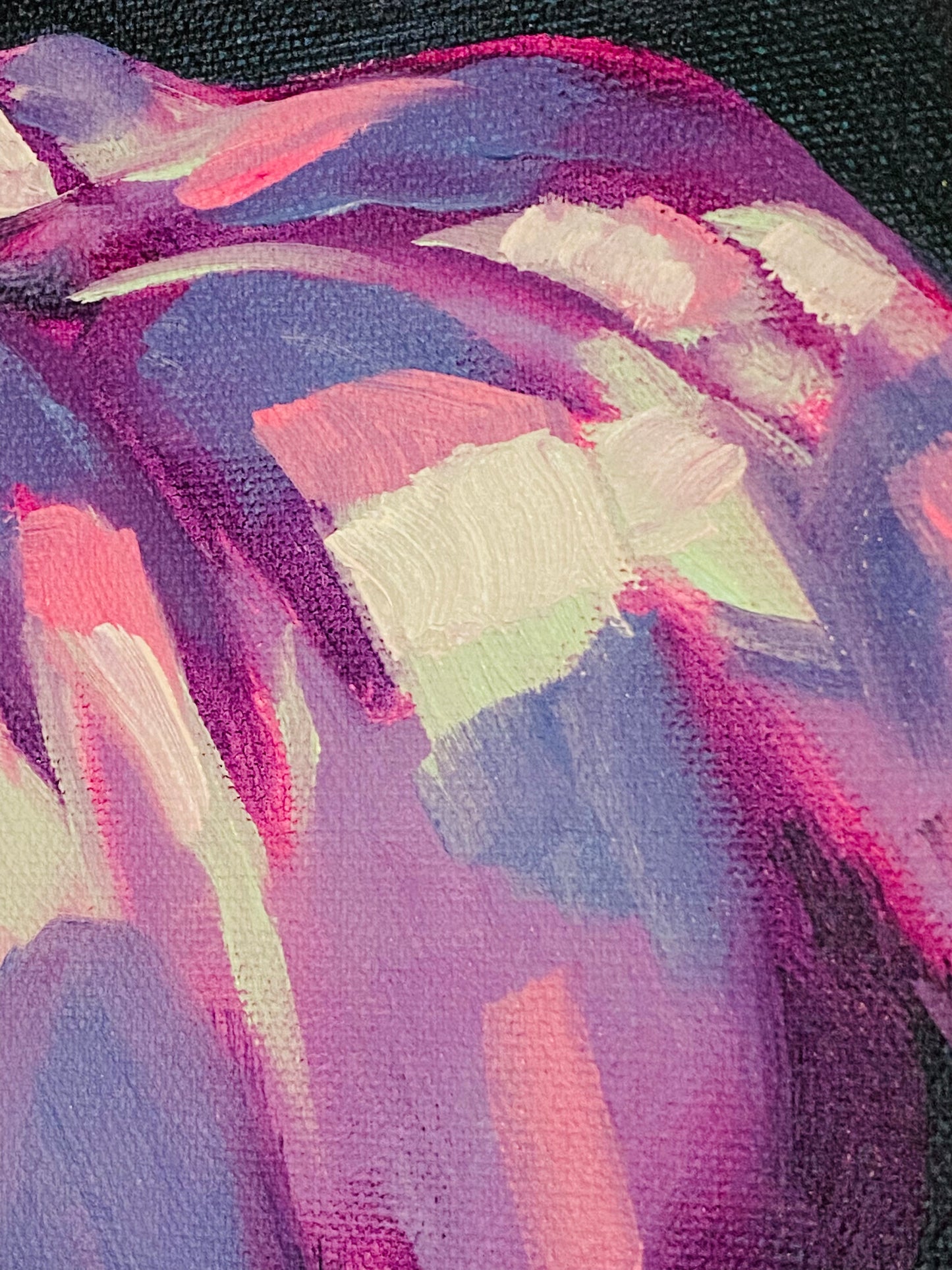 Violet Pumpkin, original 16 x 16 inch oil painting on canvas
