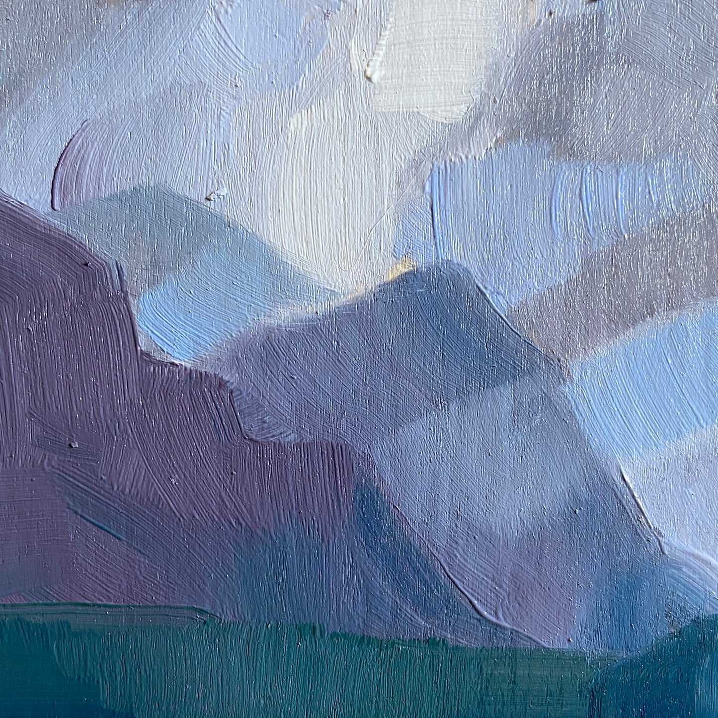 Glacier, original 6 x 6 inch oil painting on wood panel