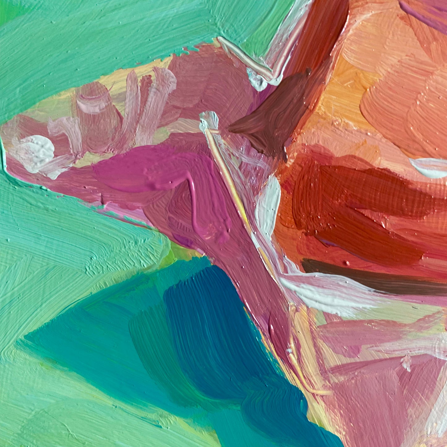 Unwrapped Candy, original 8 x 8 inch oil on wood panel