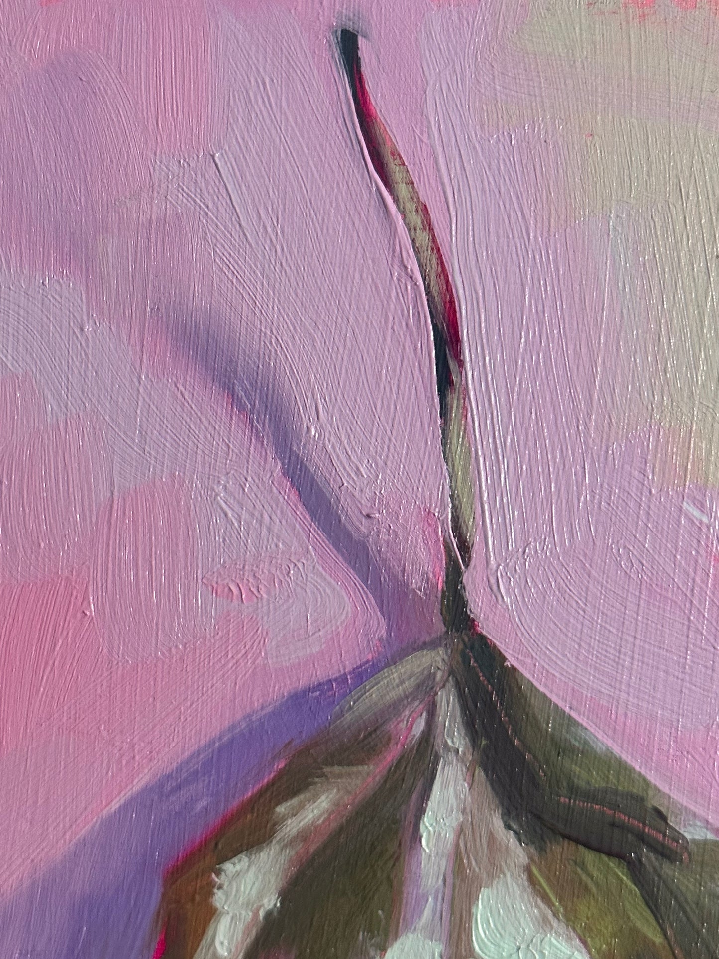 Leaf #2, 7 x 5 inch original oil painting on panel