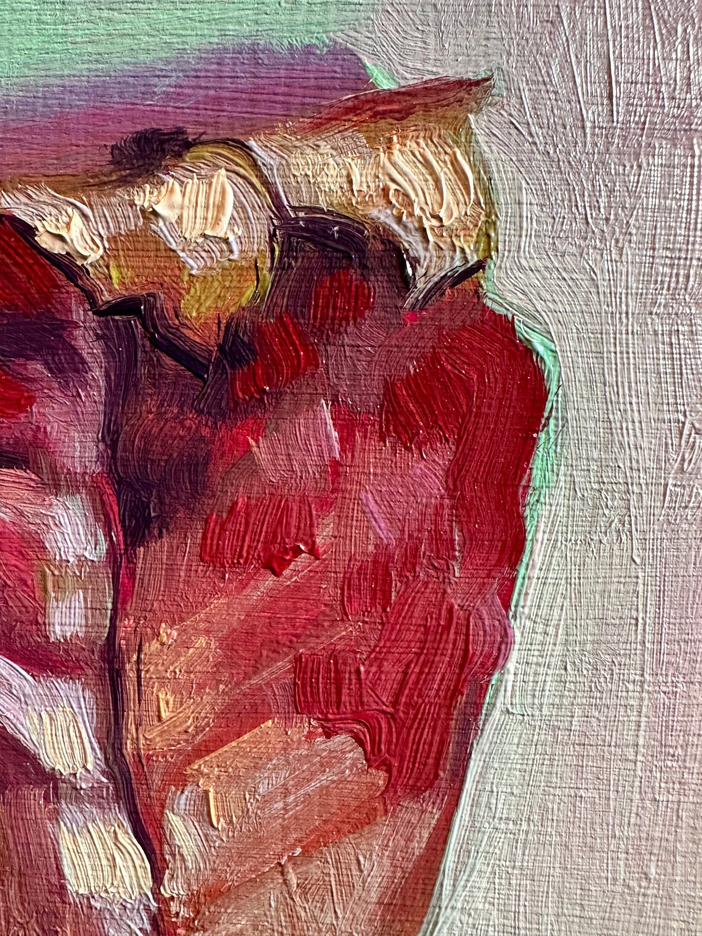 Leaf #4, 7 x 5 inch original oil painting on panel