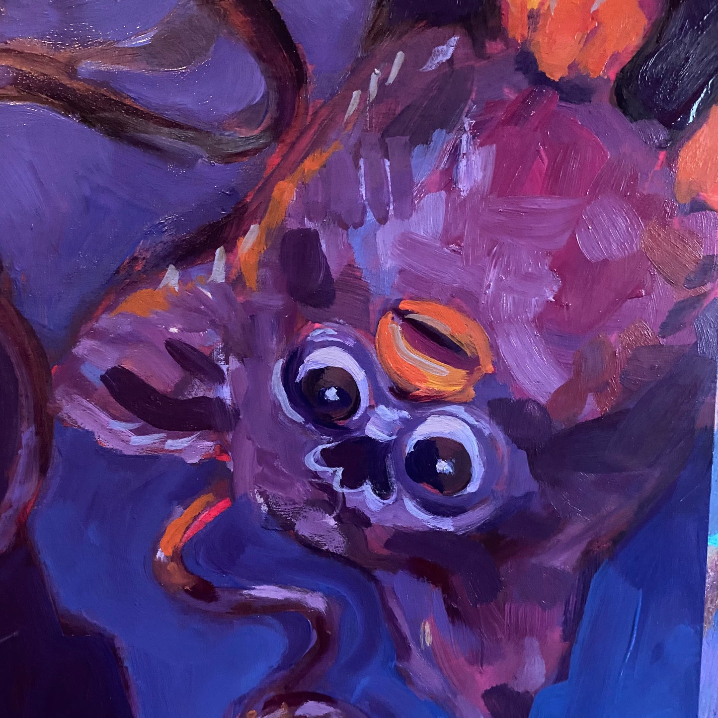 The Upside Down, original 16 x 12 inch oil on wood panel