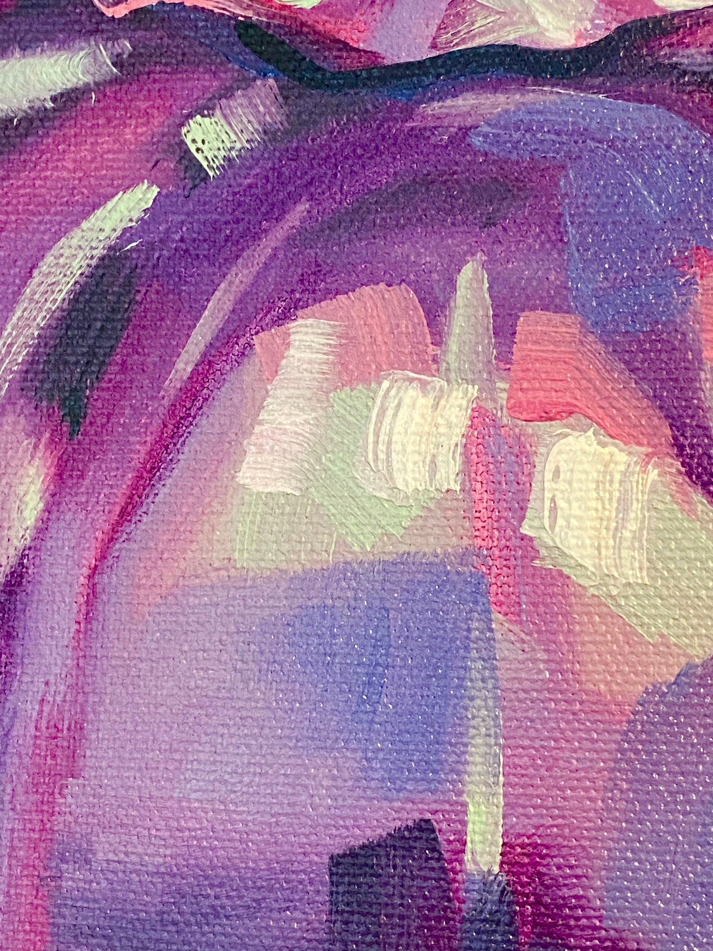 Violet Pumpkin, original 16 x 16 inch oil painting on canvas